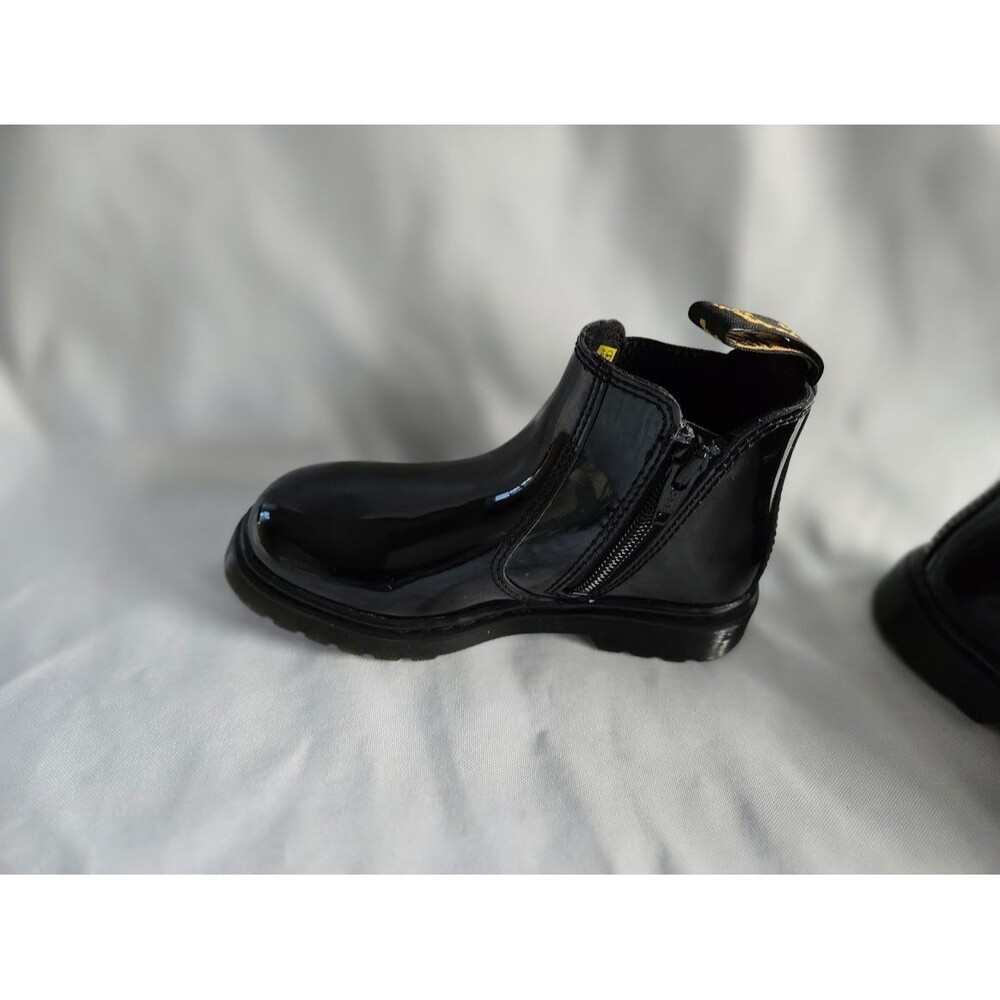 Dr Martens Junior 2976 Patent Chelsea Boots - Black - Toddler Girls size 10 MINT - Picture 6 of 7